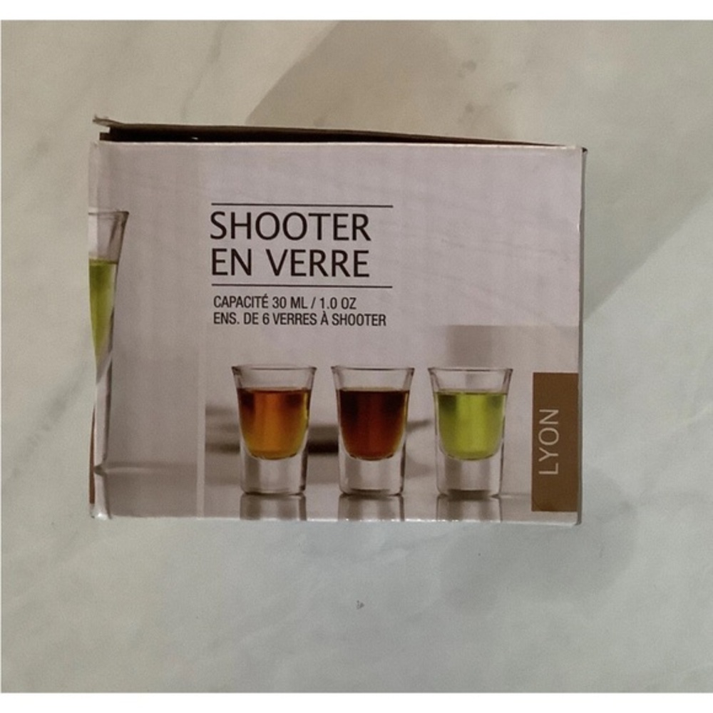 Glass Shooters Set of 6, 1 Oz Heavy Base Dishwasher Safe Shot Glasses